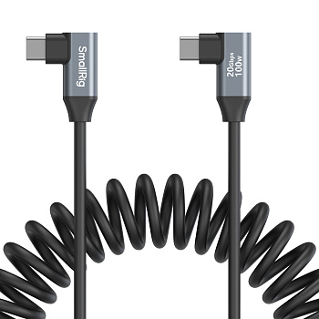 SmallRig 4793 Кабель спиральный USB-C / USB-C (г-образные штекеры) 35см 